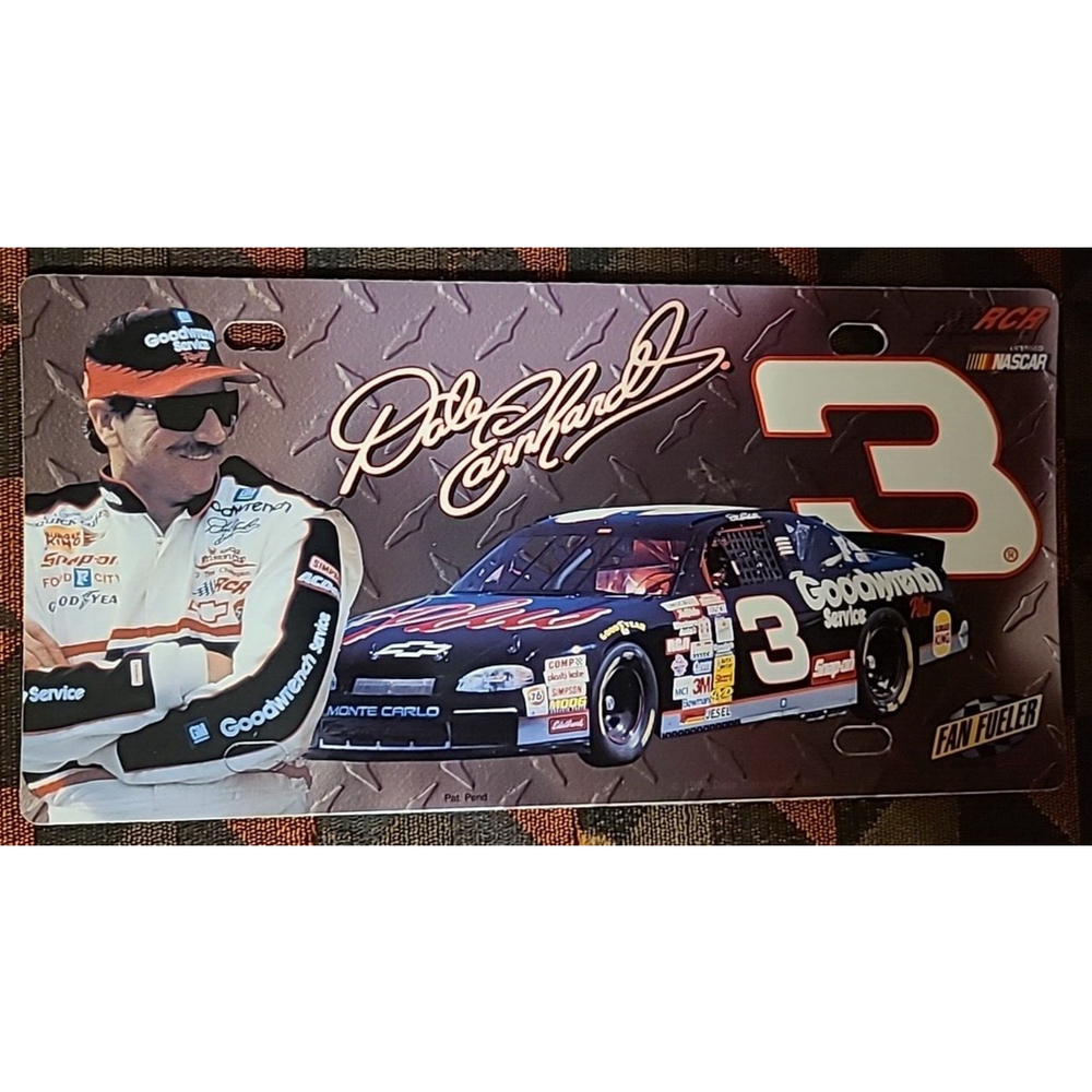 Dale Earnhardt Sr. Signature Nascar RMR / Fan Fueler Plastic Vanity Plate 1998